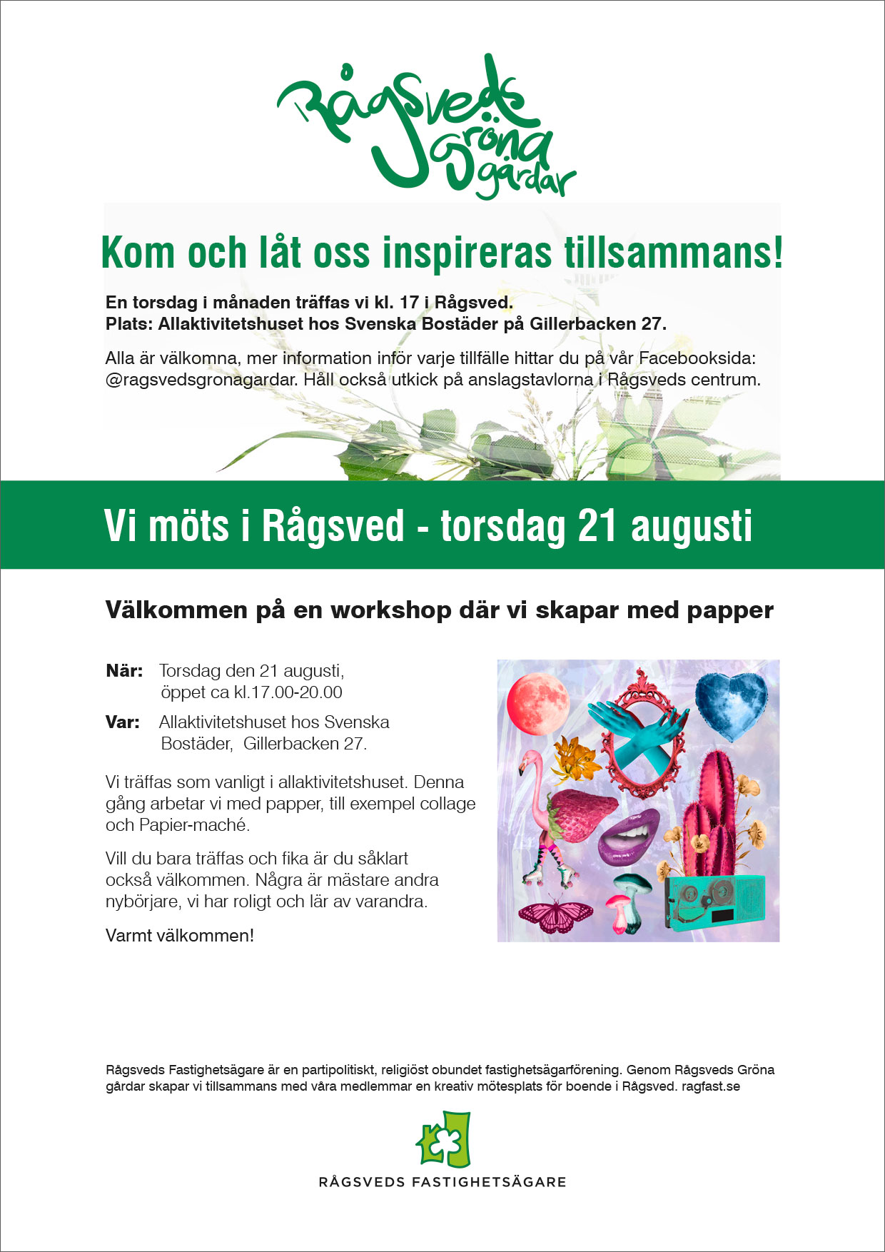 Kreativa träffar - Inbjudan 21 augusti 2025