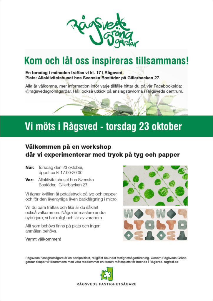 Kreativa träffar - Inbjudan 25 oktober 2025