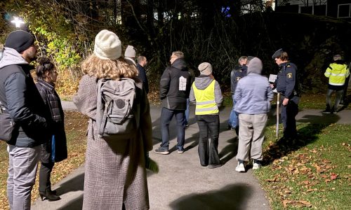 Trygghetsvandring hösten 2024 runt Ikano Bostad, Micasa, Sisab och Stockholm Parkerings områden.